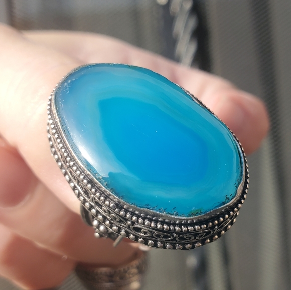 New Solar Agate 925 Silver Statement Ring. - Picture 3 of 16